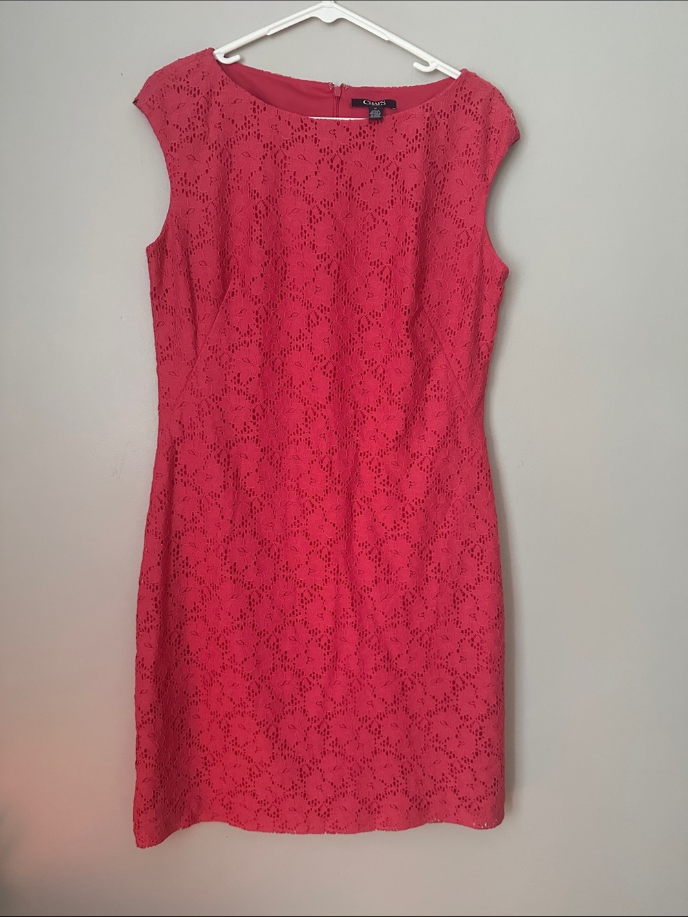 Chaps Pink Lace Sheath Dress size 10